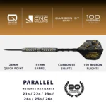 Harrows Opus Quick Point Steel Tip Darts - 21gm - Image 3