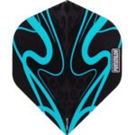 Pentathlon 100 Micron Dart Flights - Standard Black With Light Blue