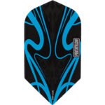 Pentathlon 100 Micron Dart Flights - Slim Black With Light Blue