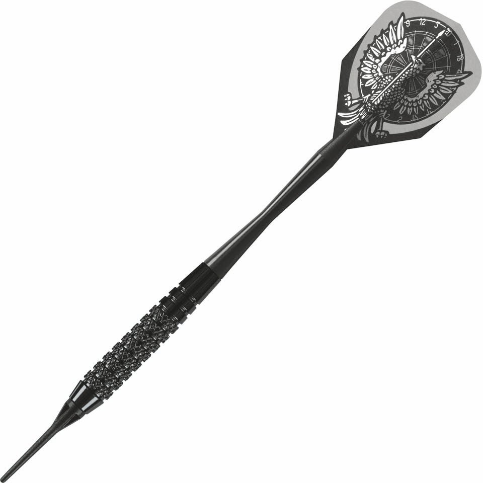 12-06991-14.jpg Harrows Black Arrow Knurled Soft Tip Darts - 14gm - Image 1