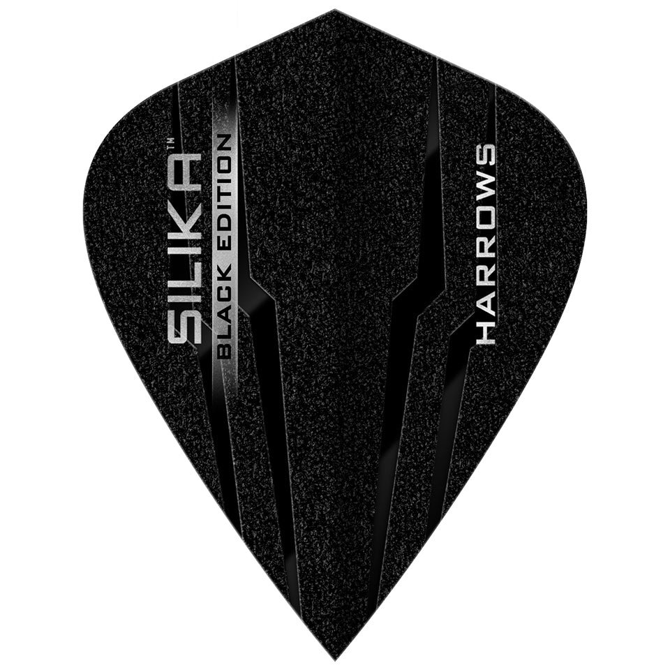 12-5184.jpg Harrows Silika Black Edition Darts Flights - Kite - Image 1