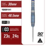 Target Prime Series Mizu 03 Swiss Point Steel Tip Darts - 24gm - Image 4