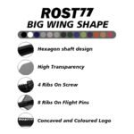 Cuesoul Rost 77 Integrated Dart Flights - Big Wing Clear Black (L) 33mm - Image 3