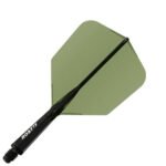 Cuesoul Rost 77 Integrated Dart Flights - Big Wing Clear Dark Green (M) 28mm
