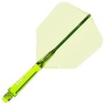 Cuesoul Rost 77 Integrated Dart Flights - Big Wing Clear Green (L) 33mm