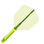 Cuesoul Rost 77 Integrated Dart Flights - Big Wing Clear Green (M) 28mm