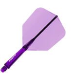Cuesoul Rost 77 Integrated Dart Flights - Big Wing Clear Purple (M) 28mm