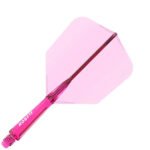Cuesoul Rost 77 Integrated Dart Flights - Big Wing Clear Pink (M) 28mm
