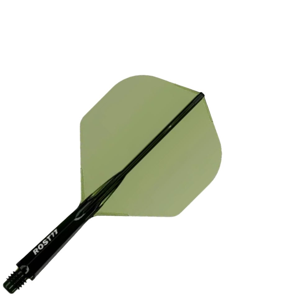 28-xb5t-s.jpg Cuesoul Rost 77 Integrated Dart Flights - Standard Clear Dark Green (S) 23mm - Image 1