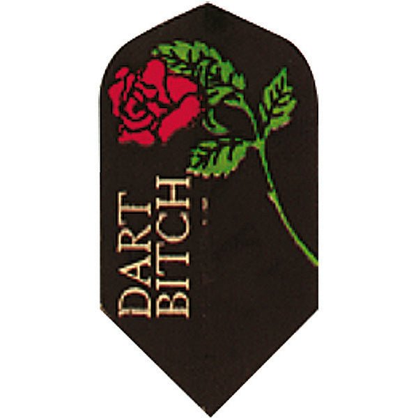 30-2553.jpg GLD Adult Dart Flights - Slim Dart Bitch Gold Letters - Image 1