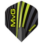 Winmau MvG Black Dart Flights - Standard Gray & Green