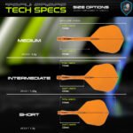 Winmau Fusion Integrated Flight & Shaft System - No6 Intermediate Neon Orange - Image 3