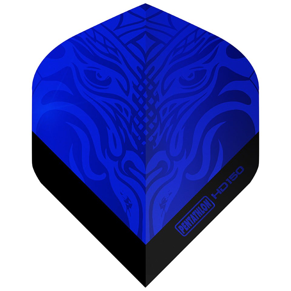 60-2030.jpg Pentathlon HD150 Holographic Dragon Dart Flights - Standard Blue - Image 1