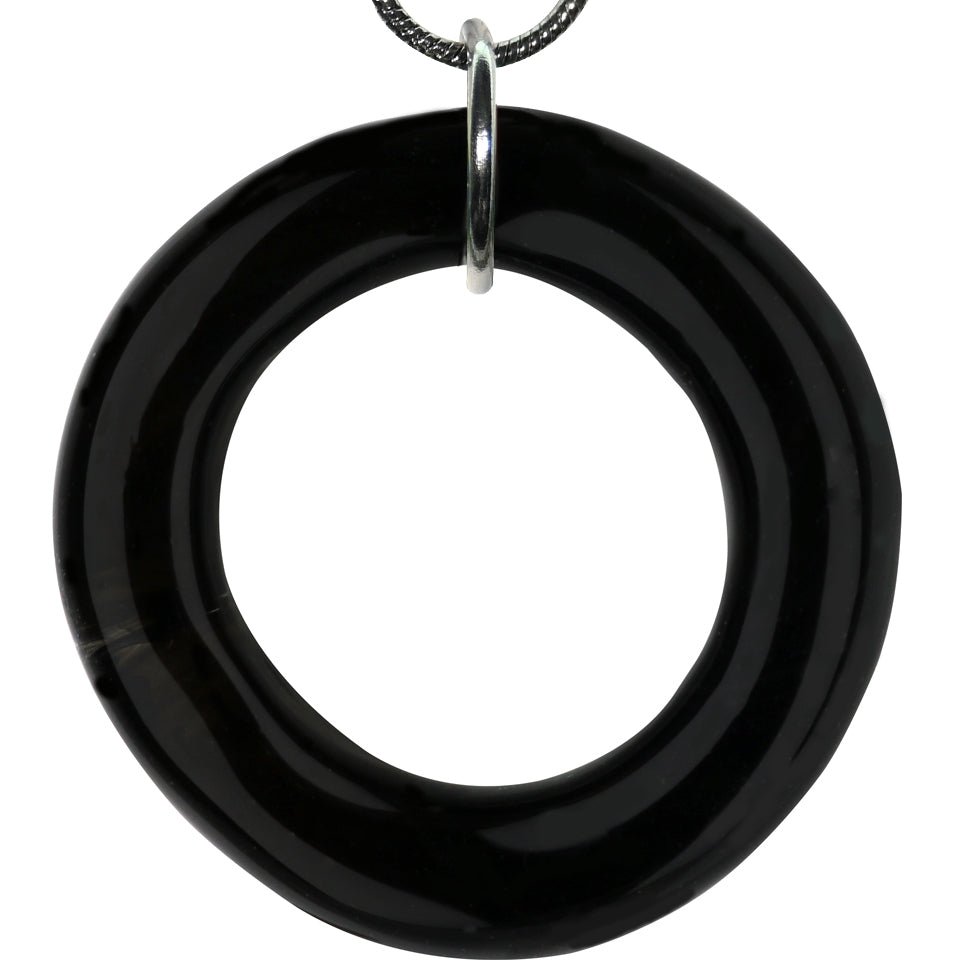 68-2501-01.jpg Lucky Blown Glass Dart Ring - Onyx - Image 1