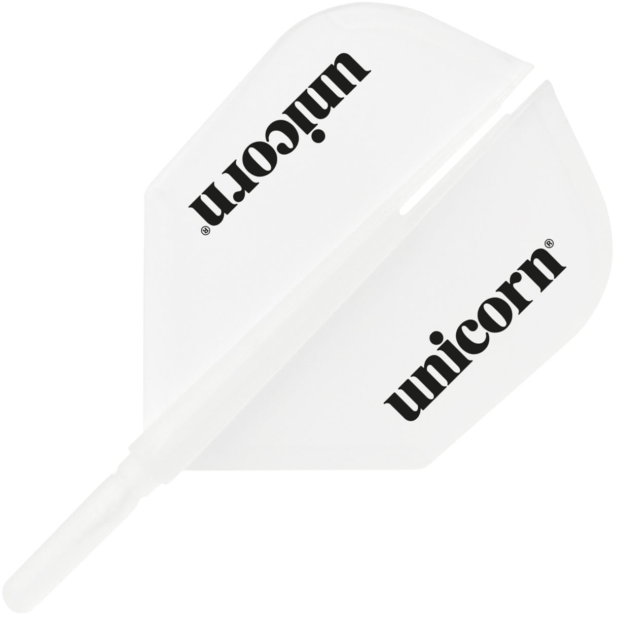 77-09814_0ab4d023-663a-4024-af40-48e14324ec58.jpg Unicorn X-Flight Shape Dart Flight Body - White - Image 1