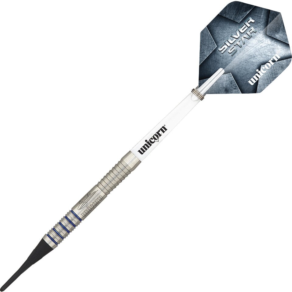 77-4771-1_3b6d1193-3746-4832-a0a0-ef6cf1cc4ce1.jpg Unicorn Silver Star Gary Anderson Phase 1 Soft Tip Darts - 19gm - Image 1