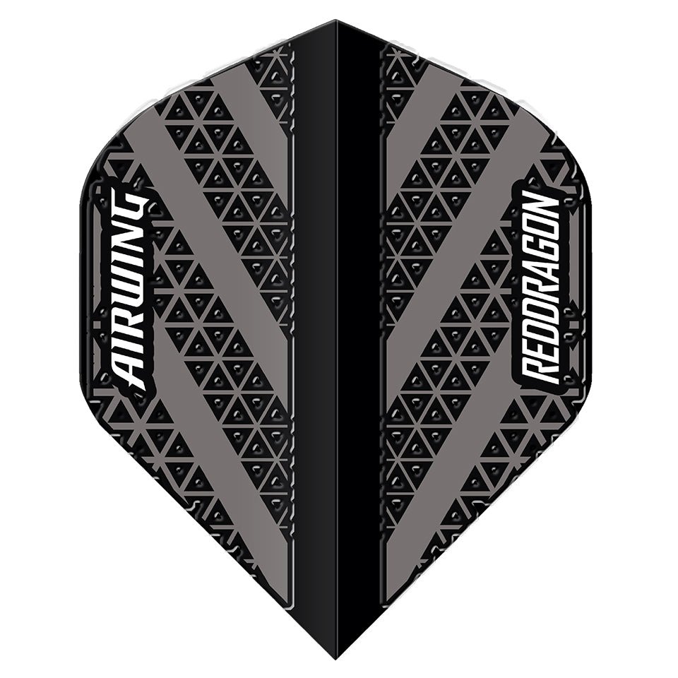 79-6896.jpg Red Dragon Airwing Dart Flights - Standard Black & Grey - Image 1