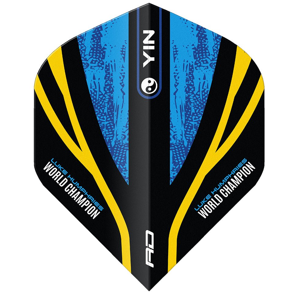 79-6996_1.jpg Red Dragon Luke Humphries World Champion Yin Yang Dart Flights - Blue & Gold - Image 1