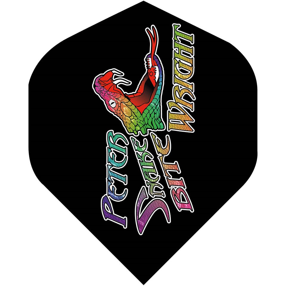 79-f6307-Red_20Dragon_20Dart_20Flights.jpg Red Dragon Hardcore Peter Wright Dart Flights - Standard Snakebite Black - Image 1