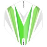 Red Dragon Hardcore Radical Dart Flights - Standard Green V on White