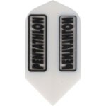 Pentathlon 100 Micron Dart Flights - Slim White With Clear