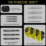 Harrows NX90 Bomb Quick Point Steel Tip Darts - 23gm - Image 6