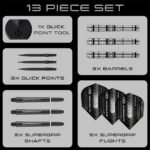 Harrows Supergrip QP Tapered Quick Point Steel Tip Darts - 30gm - Image 6