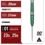 Target Prime Series Xeno Swiss Point Steel Tip Darts - 23gm - Image 4