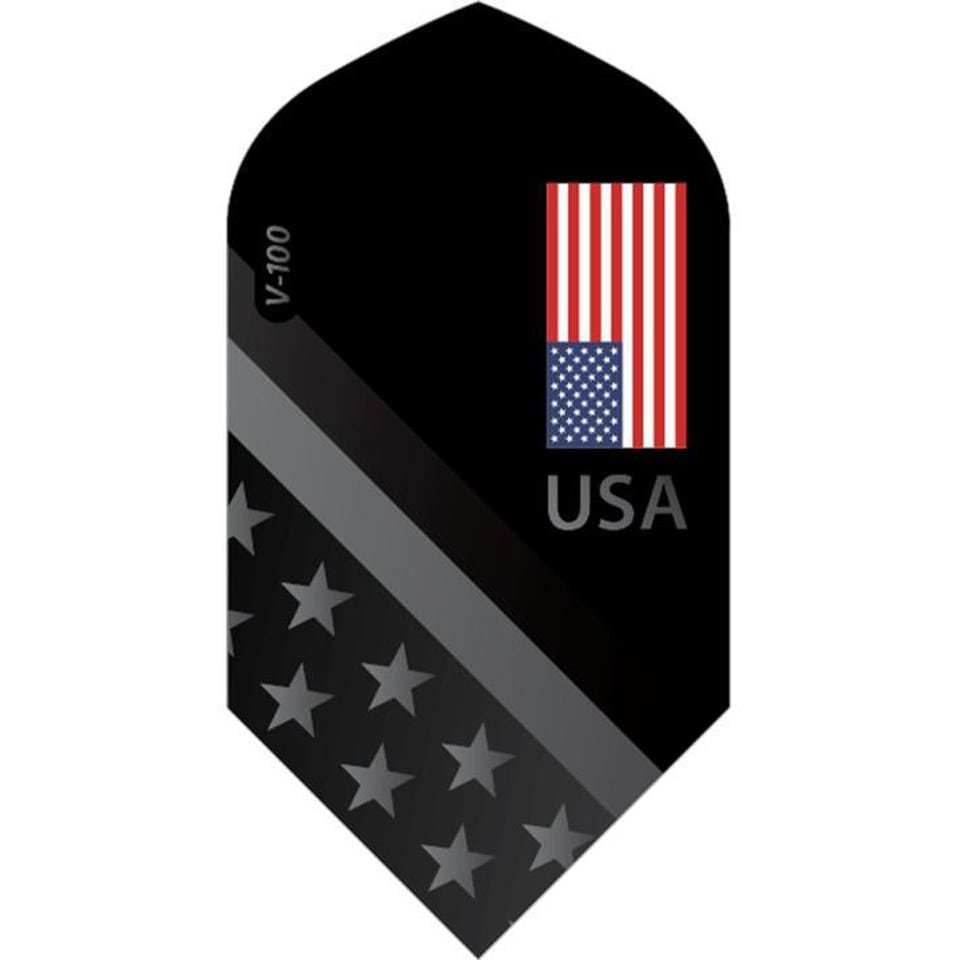 c2020_30-3605_e8089dc0-0090-48ac-8a6b-735e44cdf9c4.jpg GLD USA Flag Monochrome Dart Flights - Slim Black - Image 1
