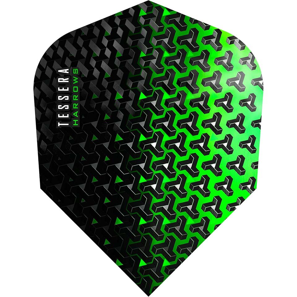 c2022-10-4972_2d949da4-288e-4b71-bf12-eb1aa5e72bd0.jpg Harrows Tessera Dart Flights - Shape Green - Image 1