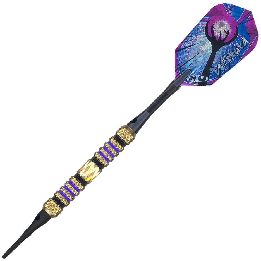 g20-4004.jpg GLD Wizard Soft Tip Darts - Purple Rings 18gm - Image 1