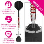 Target Black Marque Spinel Swiss Point Steel Tip Darts - 23gm - Image 6