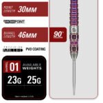 Target Prime Series Mayo G8 Swiss Point Steel Tip Darts - 25gm - Image 4