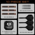 Harrows Wolfram Trinity Quick Point Steel Tip Darts - 25gm - Image 7