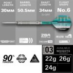 Target Hydro 03 Swiss Point Steel Tip Darts - 26gm - Image 4